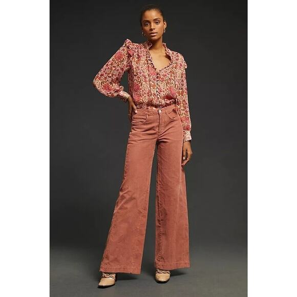 Anthropologie Gwen Wide Leg Corduroy Pants - New 32 Waist - Picture 1 of 6